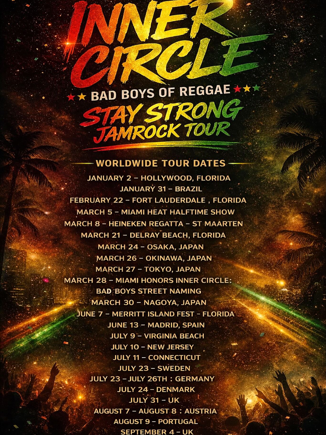 Inner Circle Stay Strong Jamrock Tour Poster 2026